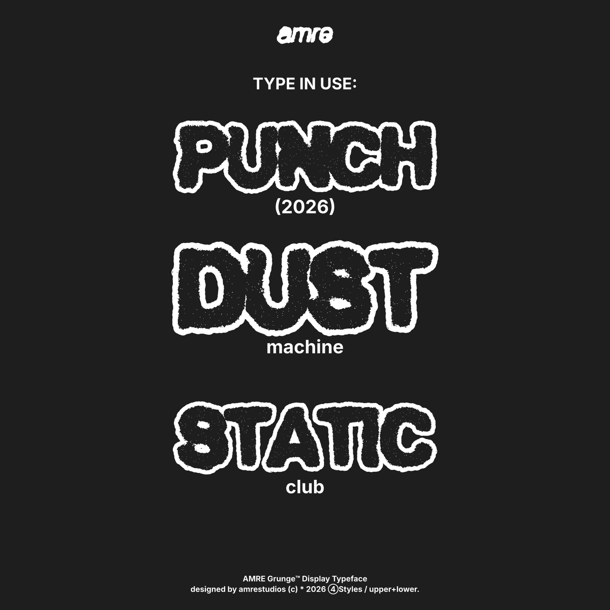 AMRE Grunge — Display Typeface