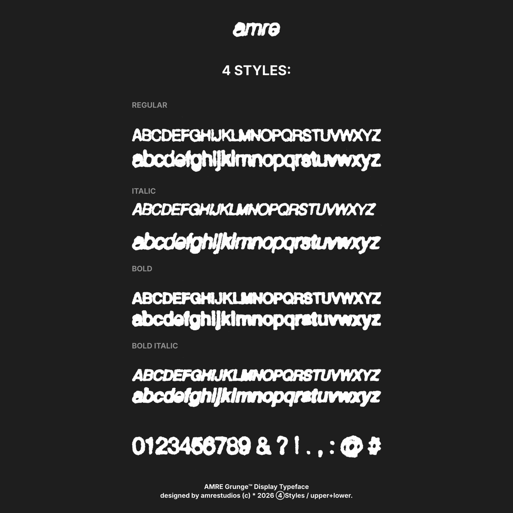 AMRE Grunge — Display Typeface
