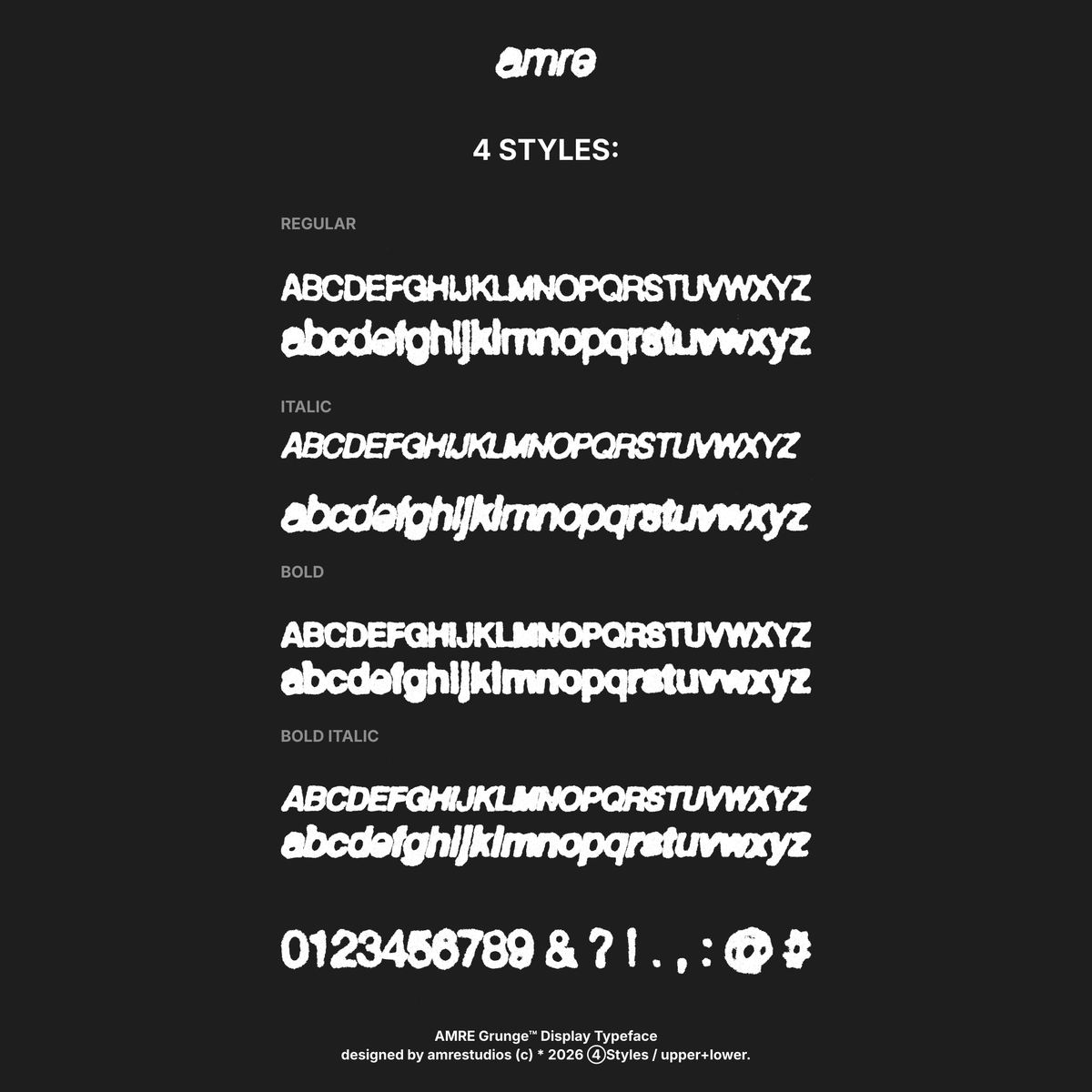 AMRE Grunge — Display Typeface