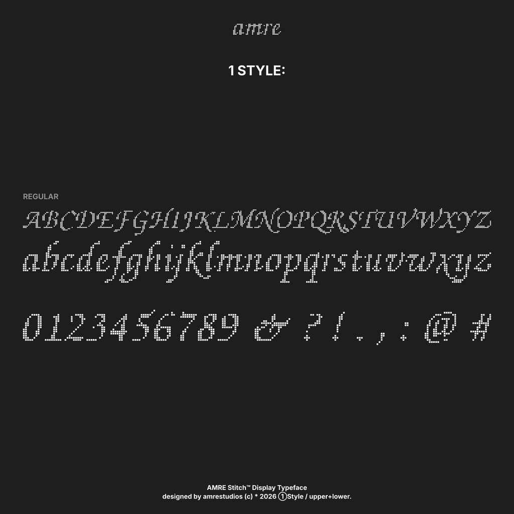 AMRE Stitch — Display Typeface