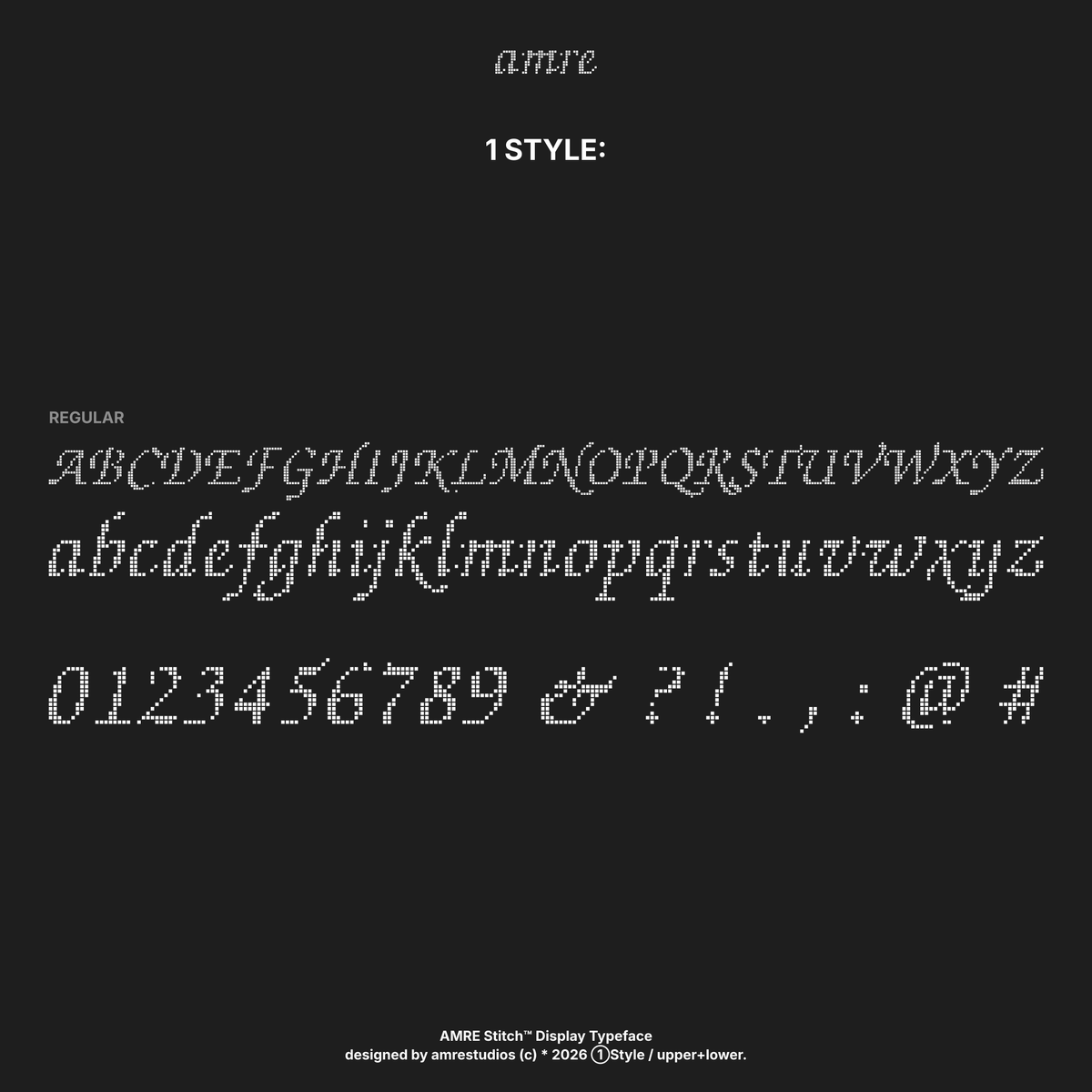 AMRE Stitch — Display Typeface