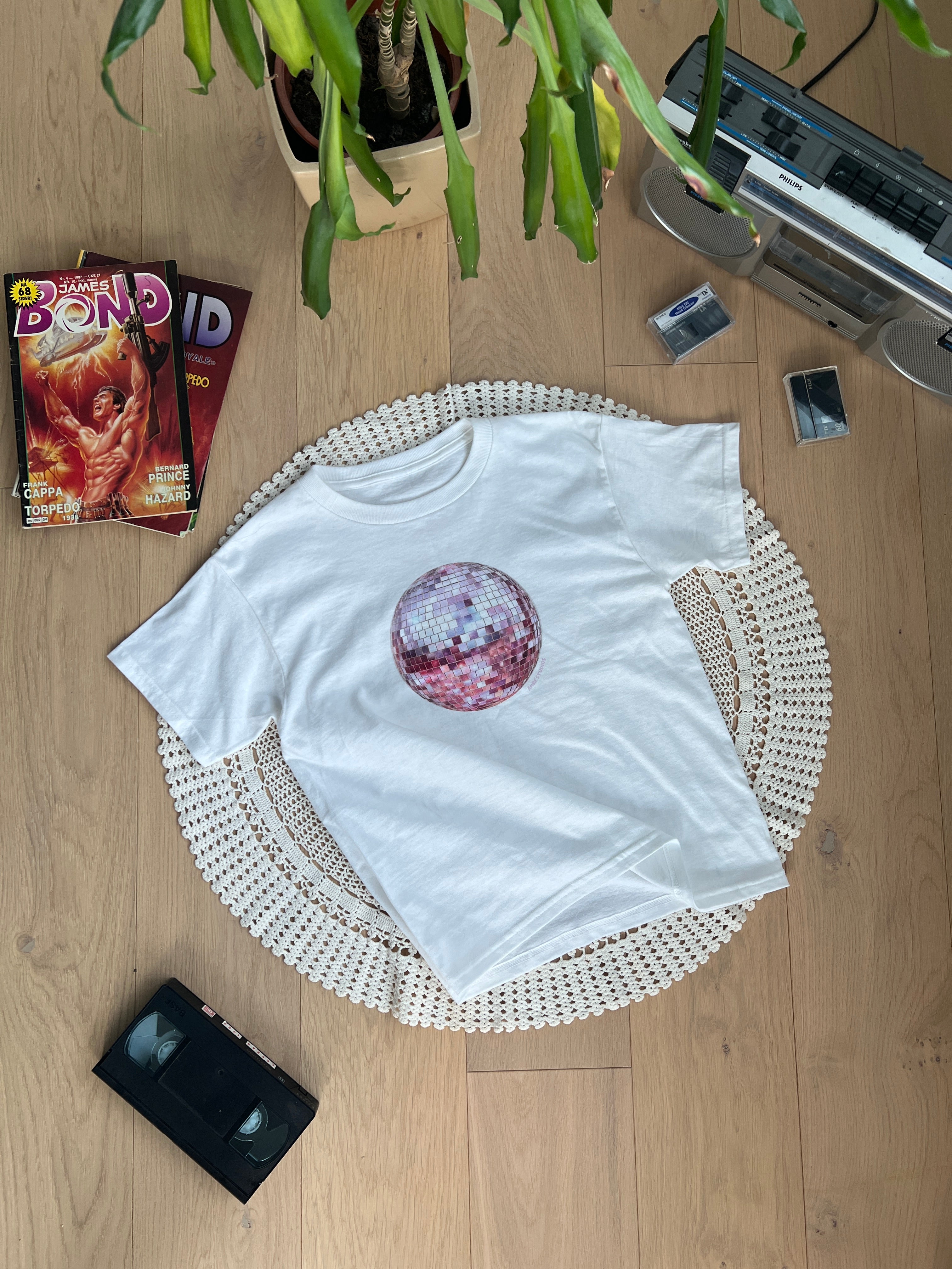 pink disco baby tee