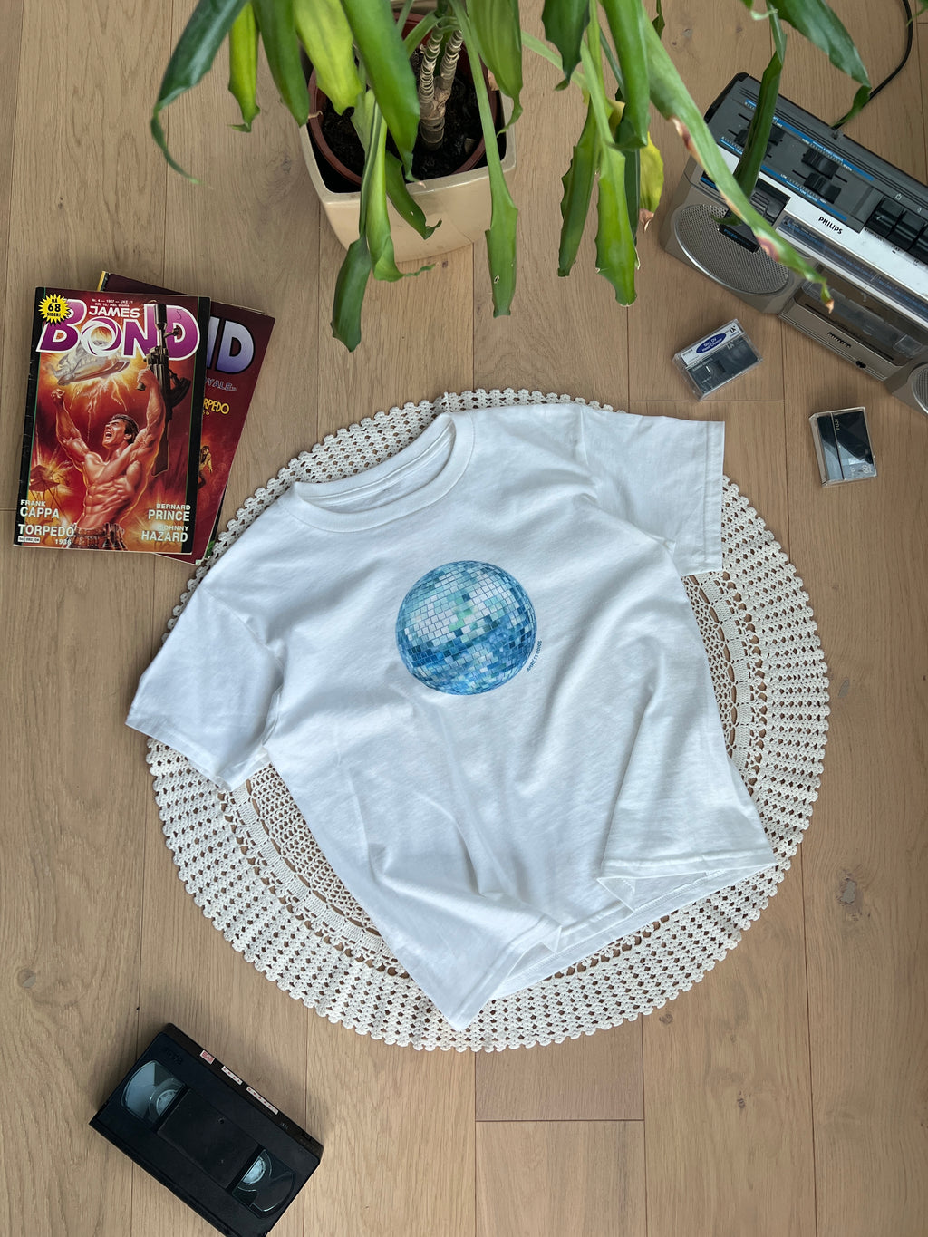 blue disco baby tee