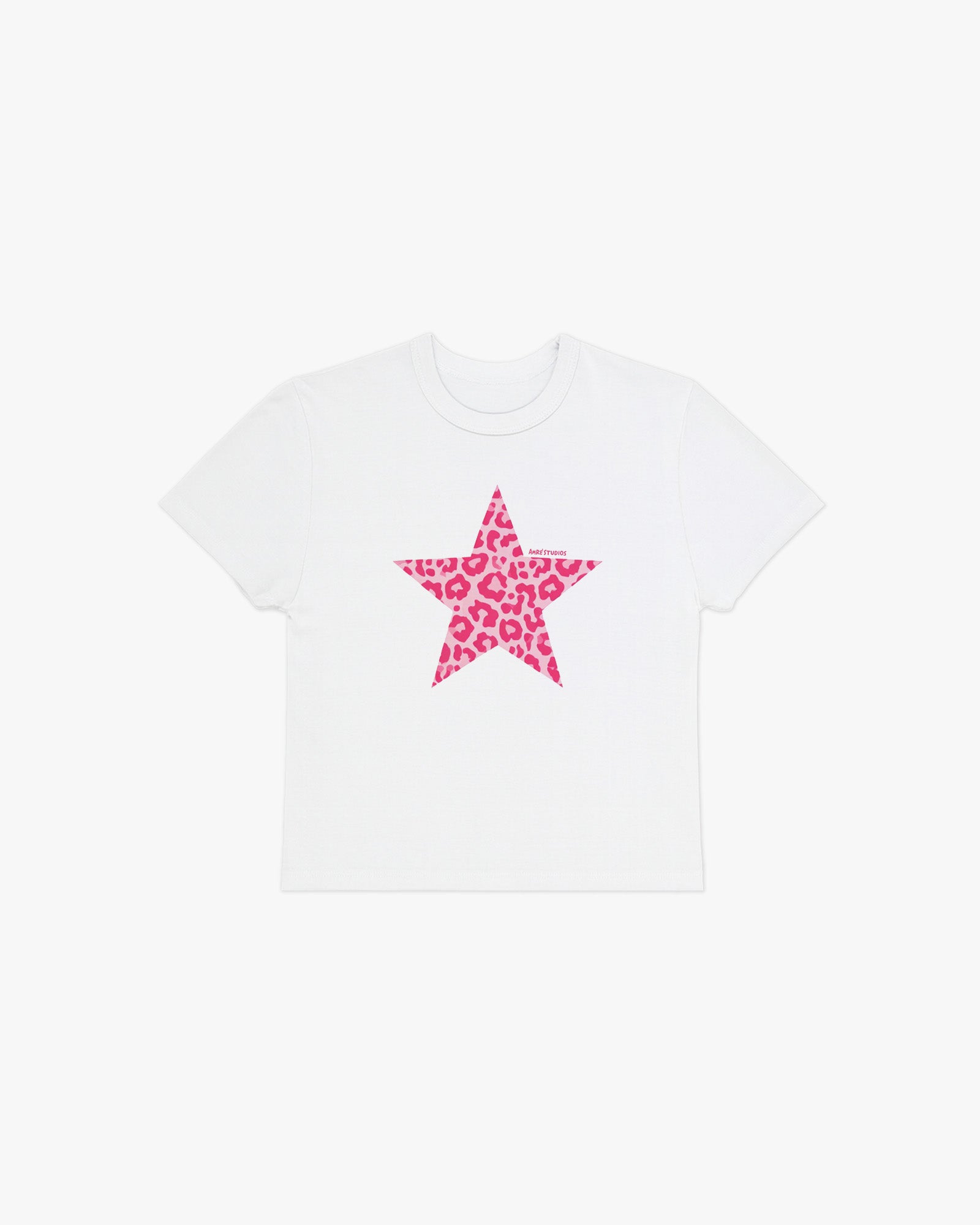 leopard star baby tee