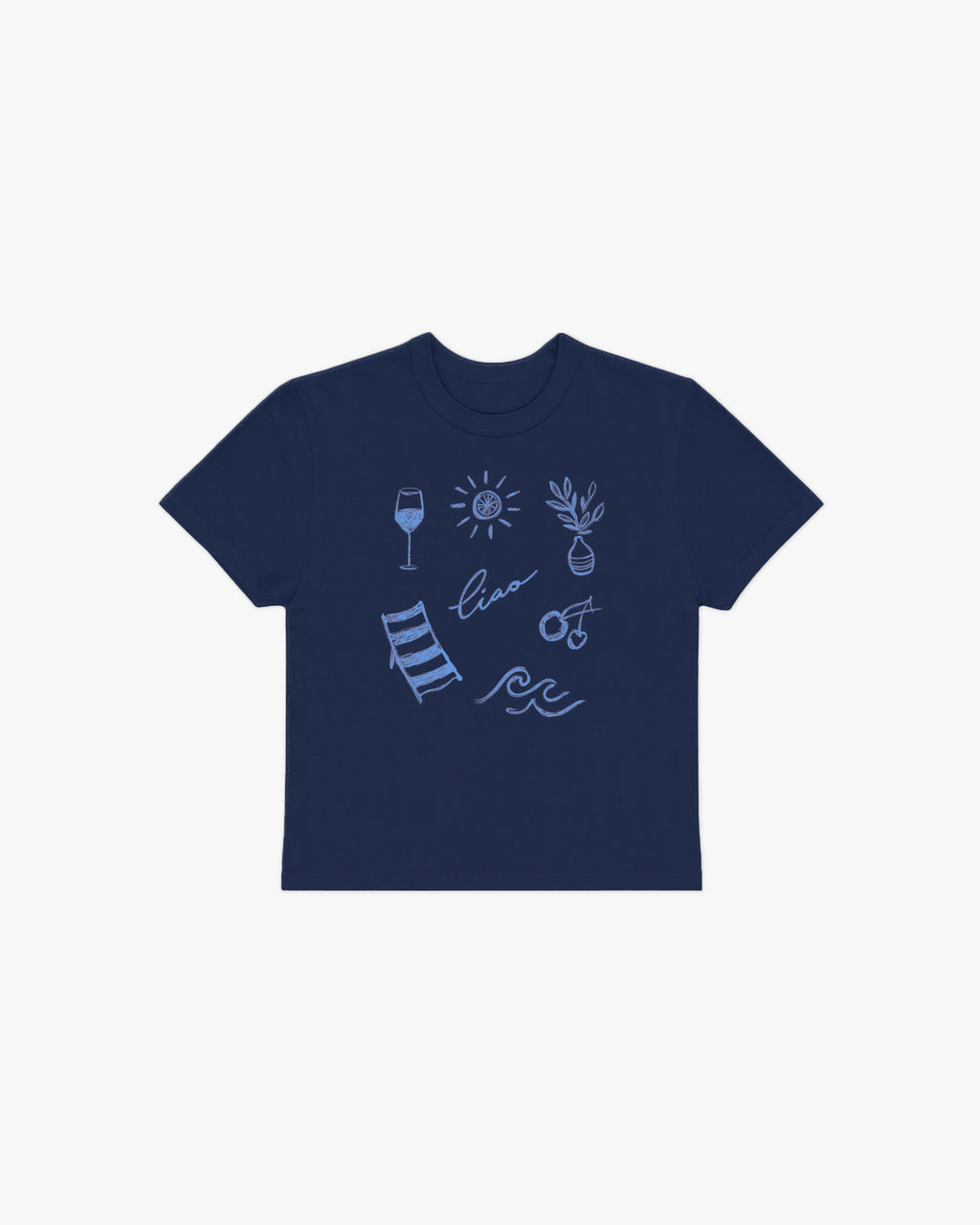 navy sea baby tee