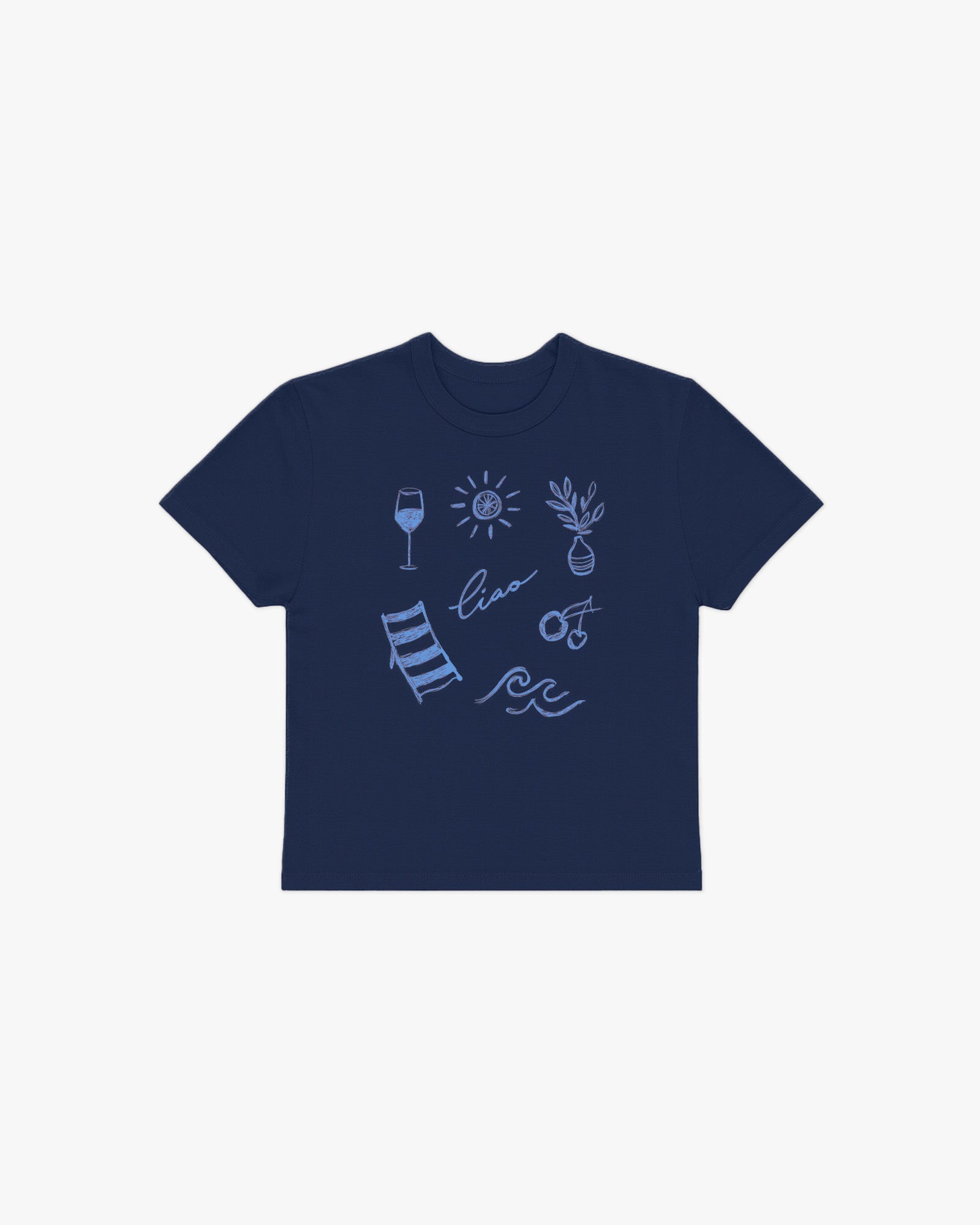 navy sea baby tee
