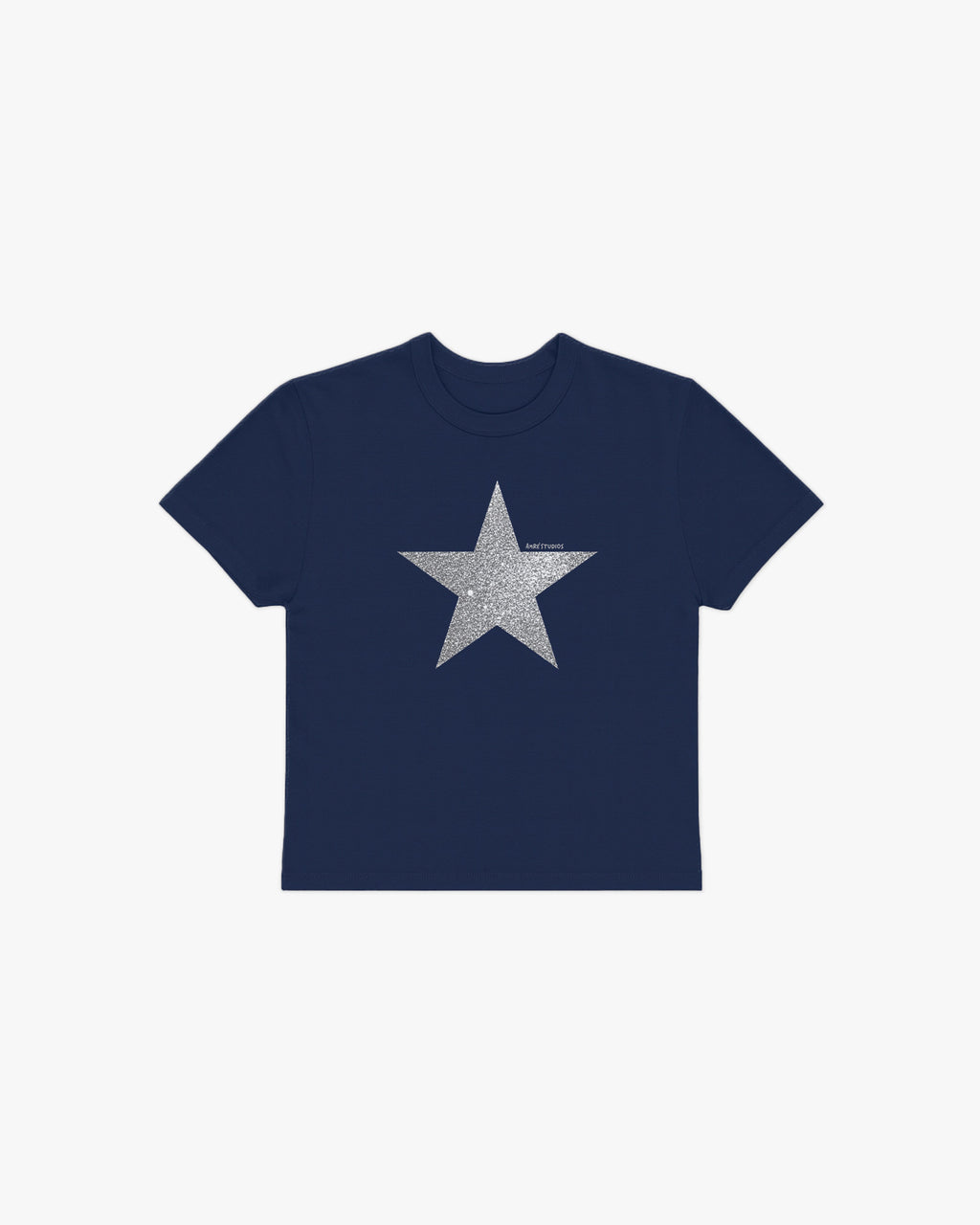 navy disco star baby tee