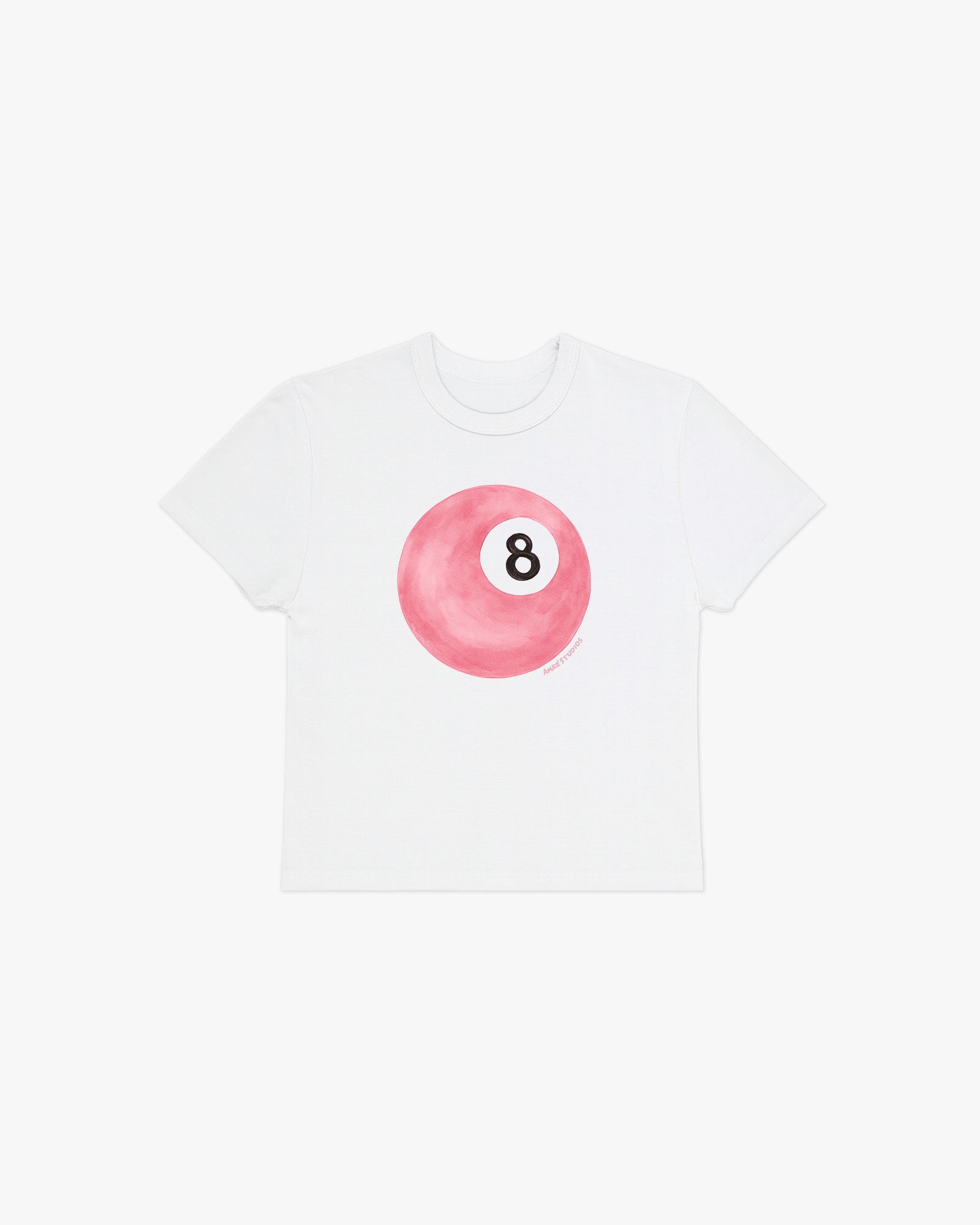 pink 8ball baby tee
